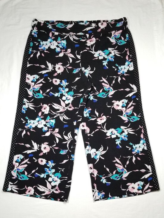 Lane Bryant Pants - LANE BRYANT The Allie Wide Leg Pants Floral Polka Dot 7103E1M